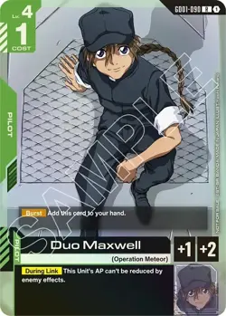Duo Maxwell Alternate Art Foil - GD01-090 R NM -Gundam TCG Card Game - Image 1