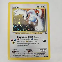 Pokemon TCG Lugia Neo Genesis Holo Rare Card 9/111 Unlimited Edition - Image 1