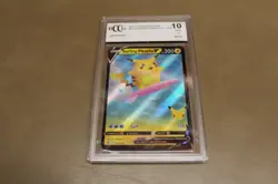 Pokemon 2021 TCG SWSH Celebrations Surfing Pikachu v Card 008/025 BCCG 10 - Image 1