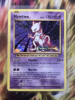 Pokemon Card Mewtwo Evolutions STAMPED 51/108 prerelease Near Mint 528 - Image 1