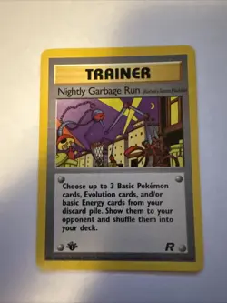 Pokemon TCG 1st Edition Regular Trainer Card 77/82 - Nightly Garbage Run - Image 1