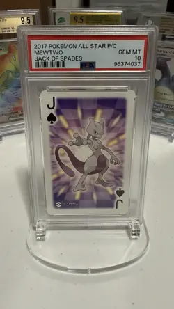 2017 POKEMON AS PLAYING CARDS JACK OF SPADES MEWTWO PSA 10 - Image 1