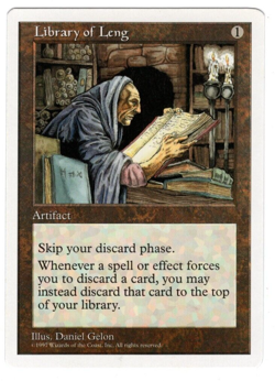 MTG LIBRARY OF LENG 5TH EDITION UNCOMMON ARTIFACT LP/NM DISCARD COMMANDER - Image 1
