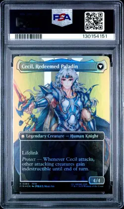 2025 MTG FF BORDERLESS-FOIL CECIL, DARK KNIGHT/CECIL, REDEEMED PALADIN PSA 10 - Image 2