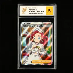 TQG 10 GEM MINT 2020 Pokemon ENG Pokemon Center Lady 185/185 R - Image 1