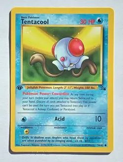 Pokemon - Tentacool - Fossil 56/62 1st Edition - Common - LP - Image 1