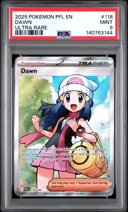 2025 POKEMON PFL EN-PHANTASMAL FLAMES ULTRA RARE #118 DAWN PSA 9 - Image 1