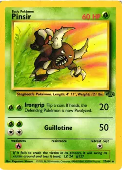 Pokemon TCG Pinsir Jungle Set 25/64 Non-Holo Unlimited DMG - Image 1