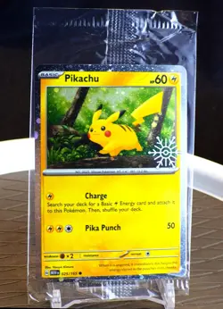 Pikachu 025/165 Pokemon Holiday Calendar Snowflake Stamped Promo | Sealed - Image 2