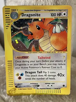 2002 POKEMON EXPEDITION BASE SET 009/165 DRAGONITE HOLO RARE 100HP ENGLISH - Image 1