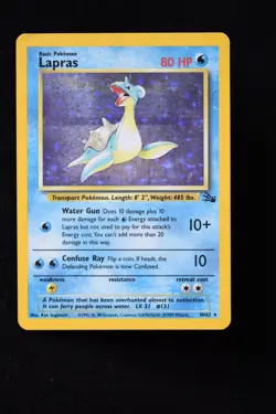 Lapras - 10/62 Holo Unlimited Rare Fossil Pokemon TCG WOTC - Image 3