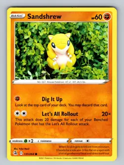 Sandshrew 131/264 Common SWSH08: Fusion Strike NM Pokemon TCG - Image 1