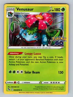 Venusaur 003/078 Holo Rare Pokemon GO NM - LP Pokemon TCG - Image 1