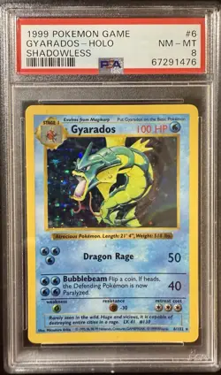 Gyarados 006/102 - Base Set (Shadowless) - Holo - WOTC - Pokemon TCG - PSA 8 - Image 1