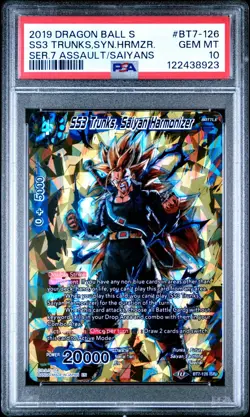 2019 Dragon Ball Super Card SS3 Trunks #BT7-126 Foil Gold Stamp PSA 10 GEM MINT - Image 1