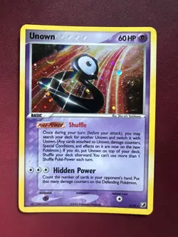UNOWN B B/28 EX Unseen Forces HOLO SWIRL rare Pokemon TCG card CLEAN NM+ - Image 1