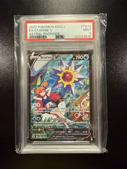 2022 POKEMON SWORD & SHIELD ASTRAL RADIANCE #TG13 FULL ART/STARMIE V PSA 9 - Image 1