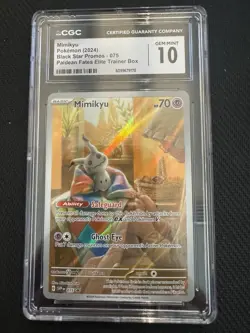 Pokemon TCG Paldean Fates Black Star Promo Mimikyu IR 075 CGC Gem Mint 10 - Image 1