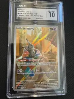 Pokemon TCG Paldean Fates Black Star Promo Mimikyu IR 075 CGC Gem Mint 10 - Image 2