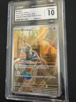 Pokemon TCG Paldean Fates Black Star Promo Mimikyu IR 075 CGC Gem Mint 10 - Image 3