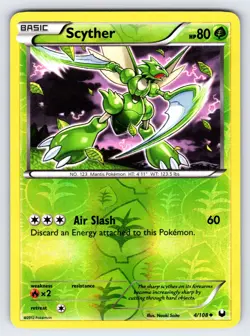 Scyther 4/108 2012 B&W Dark Explorers Pokemon Card Nintendo Reverse Holo Lp/Vlp - Image 1