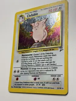 Clefable 5/130 Holo Rare Base Set 2 Pokemon Card MP - Image 3
