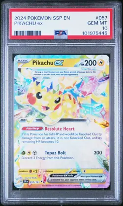 Pikachu Ex Pokemon Ssp En-Surging Sparks 057 PSA 10 - Image 1