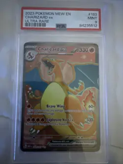 POKEMON 2023 Mew En 151 Ultra Rare Full Art CHARIZARD EX #183 PSA 9 Mint RARE - Image 1
