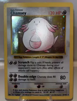 1999 Pokemon Shadowless Chansey Holo 3/102 Base Set Holo - Image 3