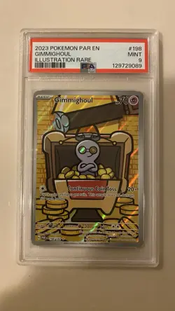 Pokemon Gimmighoul TCG 198/182 SV04 Paradox Rift Illustration Rare PSA 9 - Image 1