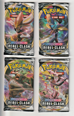 Pokemon Rebel Clash Sealed Booster Art Set 4 Packs - Factory Sealed - Image 1