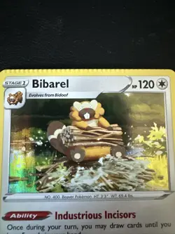 Pokemon Brilliant Stars Bibarel Holo MISCUT CRIMP ERROR - Image 2