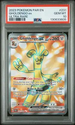 2023 POKEMON PAR EN-PARADOX RIFT ULTRA RARE #231 GHOLDENGO EX PSA 10 - Image 1