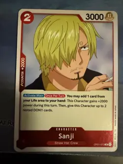 One Piece Card Game Sanji OP01-013 Rare NM Romance Dawn USA Seller - Image 1