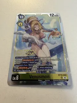 Digimon Card Game Venusmon BT10-042 2024 Regionals Participant - Image 1