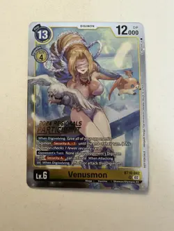 Digimon Card Game Venusmon BT10-042 2024 Regionals Participant - Image 3