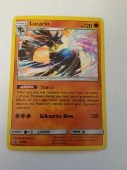 LUCARIO SM54 Sun Moon Holo Rare Promo Pokemon Card Near Mint - Image 1