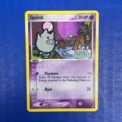 Pokemon Card Spoink EX Crystal Guardians 62/100 Holo Stamped - Moderate Play - Image 1
