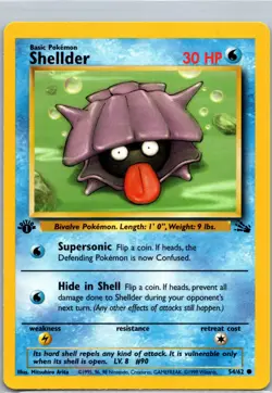 Shellder Common Fossil 1st Edition 54/62 Pokemon Card NM - Image 1