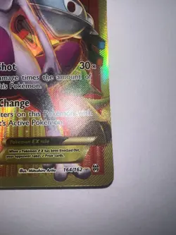 Pokemon Mewtwo EX TCG Full Art Holo Rare Card Breakthrough-Secret NM 164/162 - Image 3