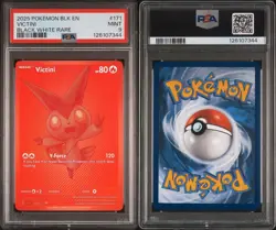 2025 Pokemon Victini 171/086 Sv: Black Bolt Holo Black White Rare PSA 9 - Image 2