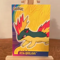 Topps Pokemon Johto Series 1 -- Quilava #156 -- Blue Label -- Non Holo - Image 1