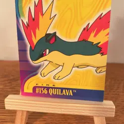 Topps Pokemon Johto Series 1 -- Quilava #156 -- Blue Label -- Non Holo - Image 3