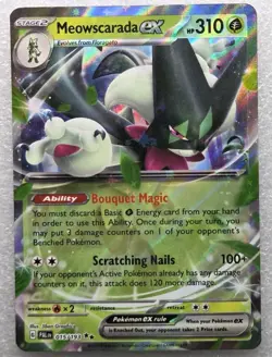 Meowscarada ex - Double Rare SV02: Paldea Evolved 015/193 Pokemon NM Pack Fresh! - Image 1