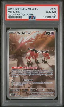 2023 POKEMON MEW EN-151 ILLUSTRATION RARE #179 MR. MIME PSA 10 - Image 1