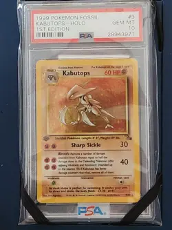 1999 Pokemon Fossil Kabutops Holo 1st Edition PSA 10 GEM MINT WOTC Vintage - Image 1