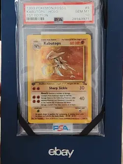 1999 Pokemon Fossil Kabutops Holo 1st Edition PSA 10 GEM MINT WOTC Vintage - Image 2