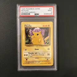 1999 POKEMON GAME #58 PIKACHU YELLOW CHEEKS PSA 9 MINT BASE SET UNLIMITED - Image 1