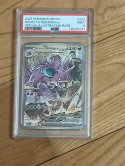 2025 POKEMON DRI SPECIAL ILLUSTRATION RARE #233 TEAM ROCKET'S NIDOKING EX PSA 9 - Image 1