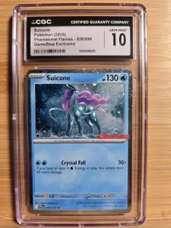 Suicune GameStop Exclusive Phantasmal Flames 026/094 CGC 10 Gem Mint - Image 1